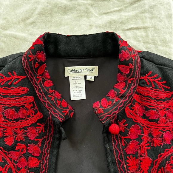 Embroidered Wool Jacket Women’s Size M - Picture 2 of 9